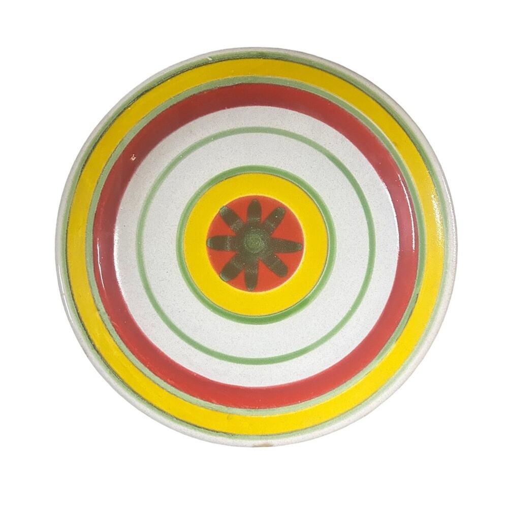 1960s DeSimone Pottery of Italy Vibrant Ceramic Art Plate Hand Painted